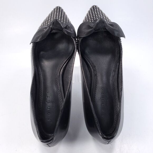 Sandro Pointed Toe Casual Slip On Ballet Flat Womens Size 6 36 Black - Picture 4 of 9